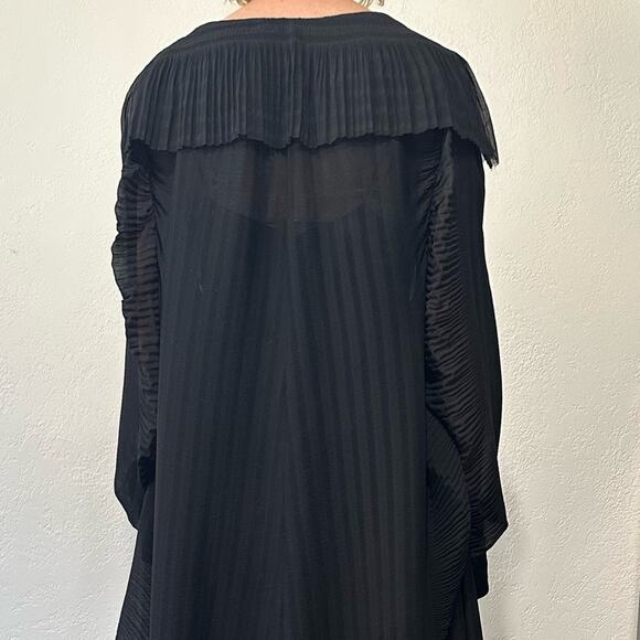 The Row Hania Belted Ruffled Crinkled-chiffon Gown in Black size XS / S - Picture 7 of 14